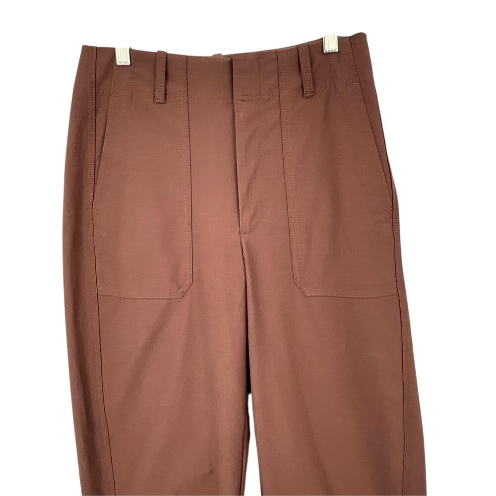 Athleta Skyline High Rise Barrel Leg Pants Womens 6 Tall Mineral Brown Pockets - Picture 2 of 11